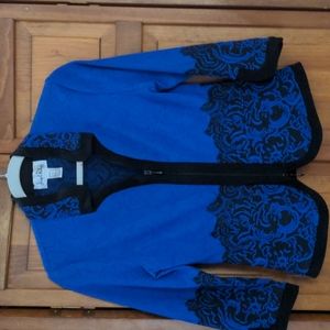 Joseph Ribkoff jacket, 10, sapphire blue and black, excellent condition